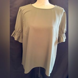 Alex Marie Olive Green Blouse; Size Large